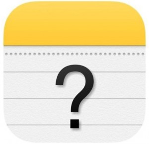 Question Mark on iOS Notes App Icon